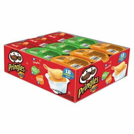 Kelloggs Pringles, Potato Chips, Variety Pack, 0.74 Oz Canister, 18PK 18251